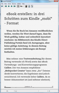 Kindle eBook im mobi format