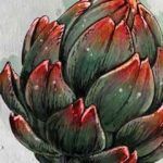 Frau mit Artischocke